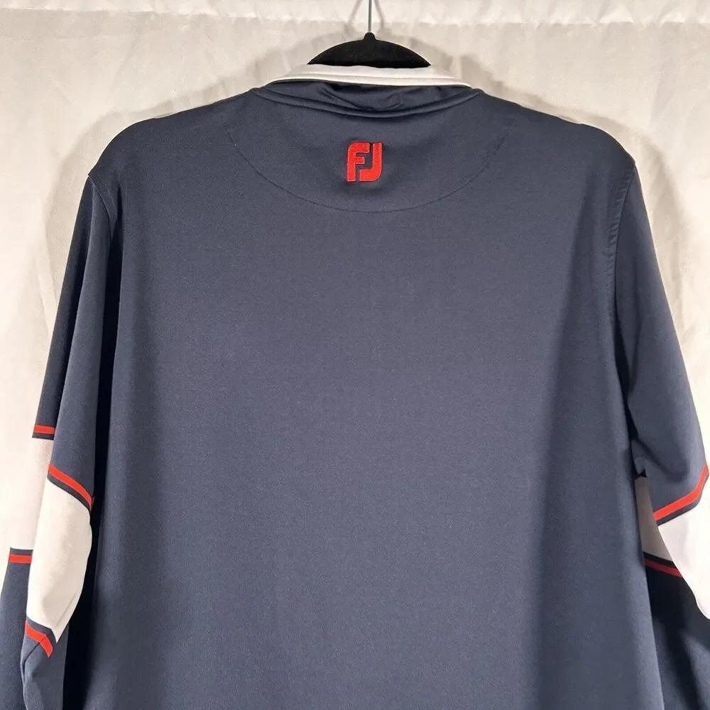 Footjoy Golf jacket Men's Medium Blue 1/4 Zip Long Sleeve Pullover - Picture 7 of 10